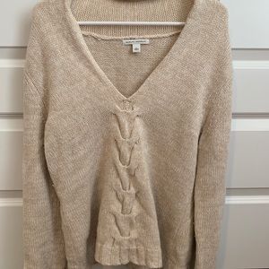 Cream braided sweater banana republic